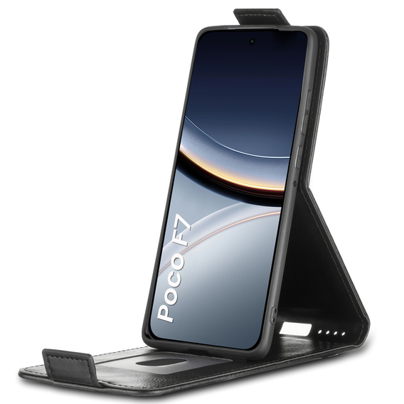 Cu clapetă pentru Xiaomi Poco F7, Flip, negru