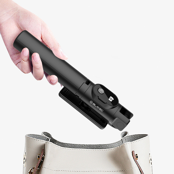 Selfie stick cu funcție de trepied și telecomandă Bluetooth, pentru smartphone-uri cu lățimea între 6,5 cm și 9,5 cm