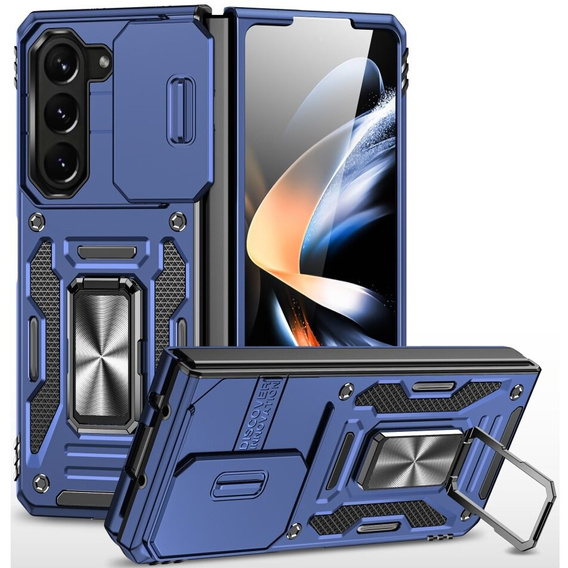 Husă blindată pentru Samsung Galaxy Z Fold6 5G, CamShield Slide, albastru