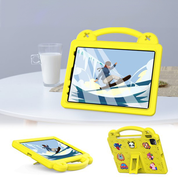 Husă pentru copii pentru iPad 10.9 2022 10 Gen, Cute Patterns, cu suport, galben