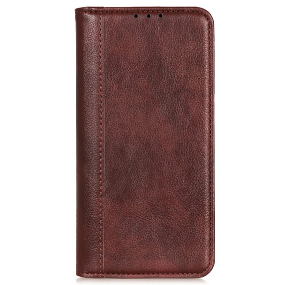 Huse pentru Samsung Galaxy S24, Wallet Litchi Leather, maro