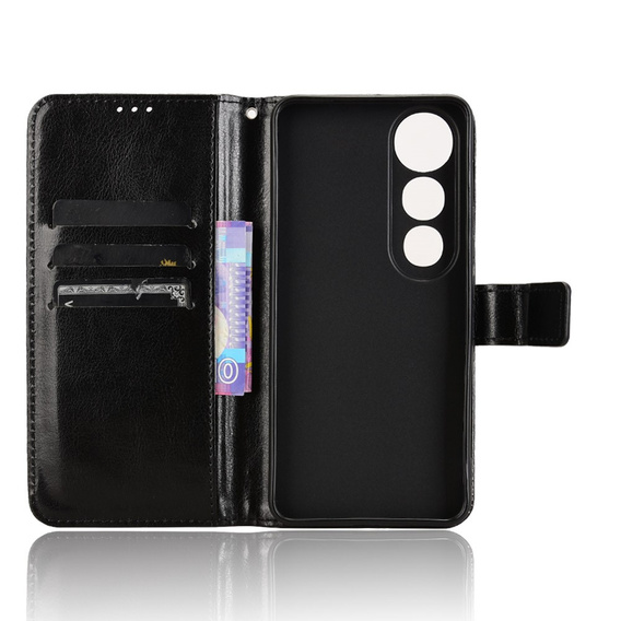 Cu clapetă pentru Vivo V50 Lite 4G / 5G, Crazy Horse Wallet, negru