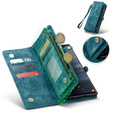 Husă CASEME pentru Samsung Galaxy S25 Ultra, Retro Leather Wallet, cu curea de umăr, verde