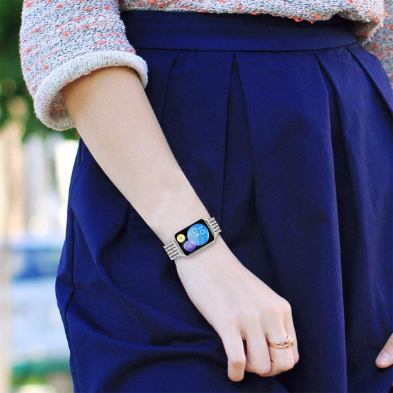 Brățară cu diamante pentru Xiaomi Smart Band 8 Pro, argintiu