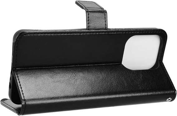 Cu clapetă pentru Realme Note 70T 4G, Crazy Horse Wallet, negru