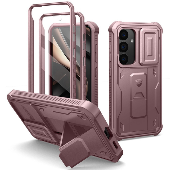 Husă blindată pentru Samsung Galaxy S25+ Plus, Dexnor Full Body (Two Frames), roz