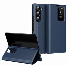 Husă cu clapetă pentru Samsung Z Fold5 5G, Smart View Wallet, albastru închis