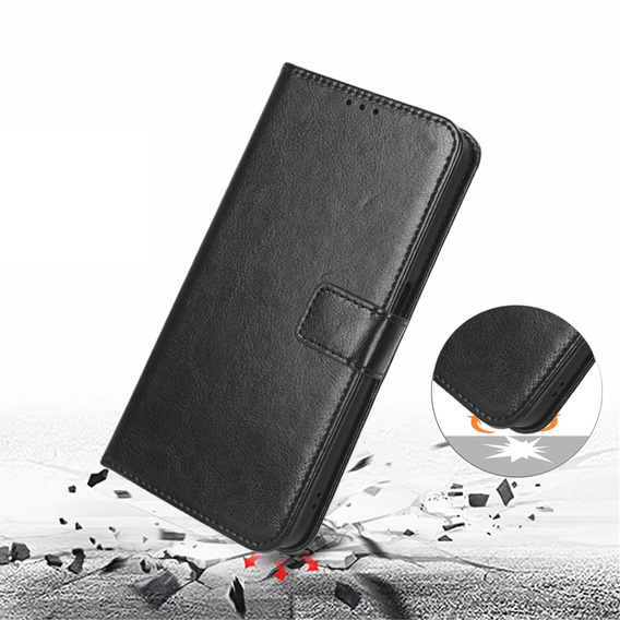 Cu clapetă pentru OnePlus Nord CE5, Crazy Horse Wallet, negru
