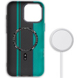 Carcasa pentru iPhone 16 Pro Max, Carbon Fiber MagSafe, negru / albastru