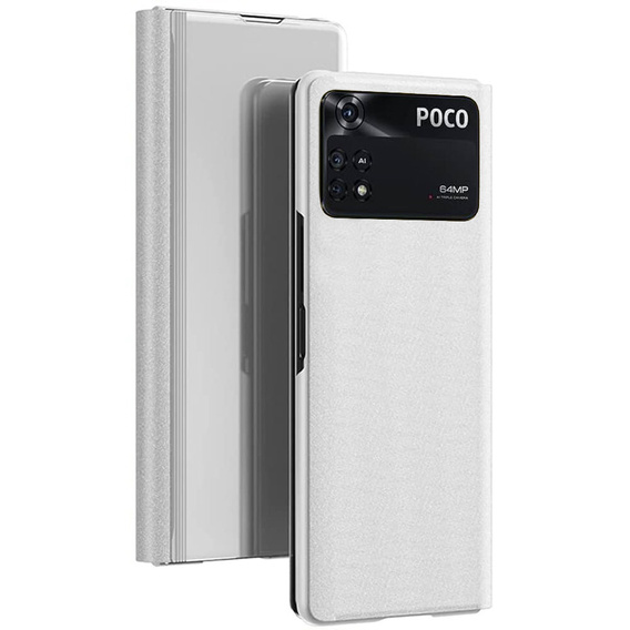 Huse pentru Xiaomi Poco M4 Pro 4G, Clear View, de argint