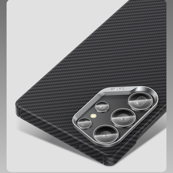 Carcasa BENKS Kevlar pentru Samsung Galaxy S25+ Plus, pentru MagSafe, Carbon Fiber, negru