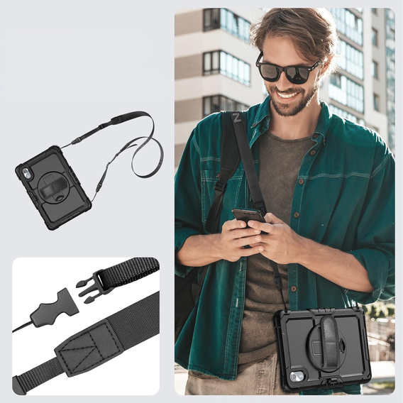 Husa blindată pentru Lenovo Tab M11, carcasă de protecție 360 cu slot pentru stylus, negru