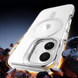 Husă pentru iPhone 17, pentru MagSafe, cu suport, transparentă cu inserții gri