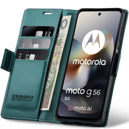ERBORD Portofel Litchi lucios cu clapetă pentru Motorola Moto G56 5G