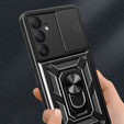 Husă blindată pentru Samsung Galaxy A15 4G / 5G, CamShield Slide, negru