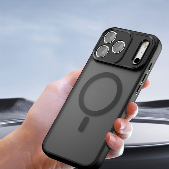 Husă mată pentru iPhone 17 Pro Max, pentru Magsafe, negru mat