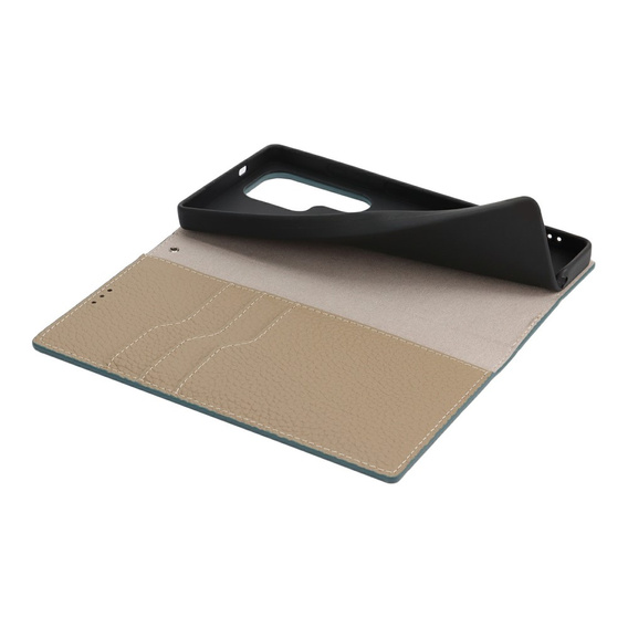 Cu clapetă pentru Samsung Galaxy S25 Ultra, Litchi Skin Grain, albastru