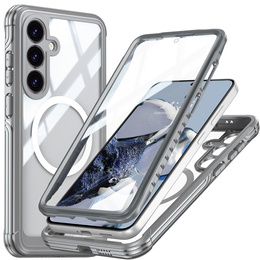 Husă pentru Samsung Galaxy S25 FE, Shockproof, cu sticlă, pentru MagSafe, gri