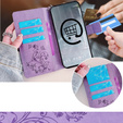 Cu clapetă pentru Motorola Moto E14, Butterfly, violet