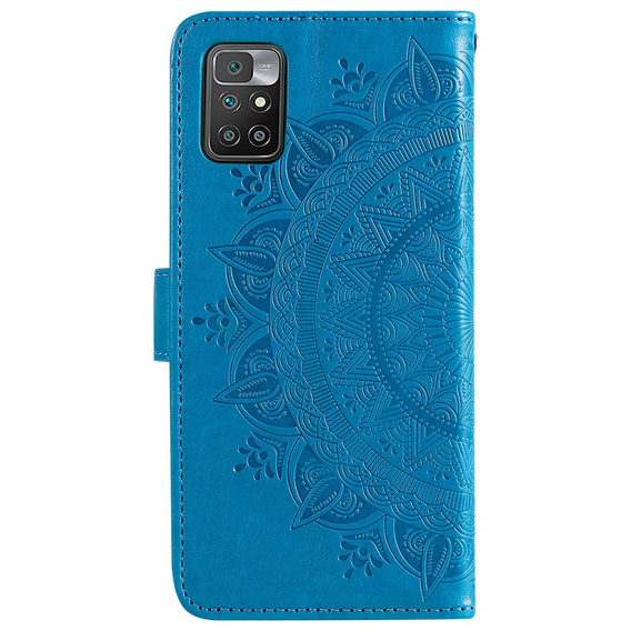 Cu clapetă pentru Xiaomi Redmi 10, Mandala, albastru
