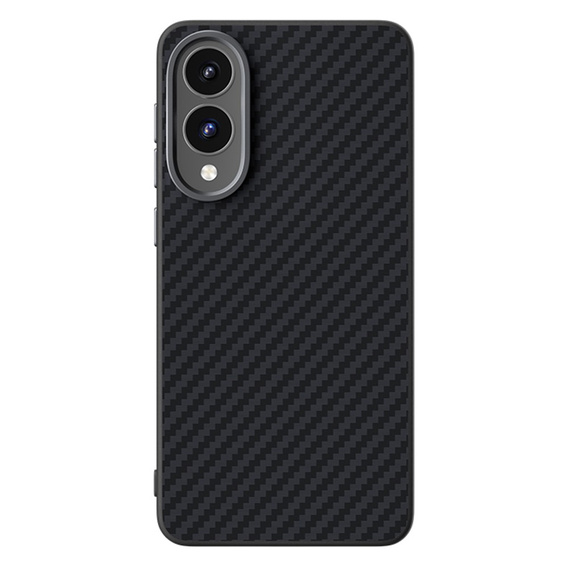 Carcasa ABEEL pentru Samsung Galaxy S25 Edge, Carbon Fiber, pentru MagSafe, negru