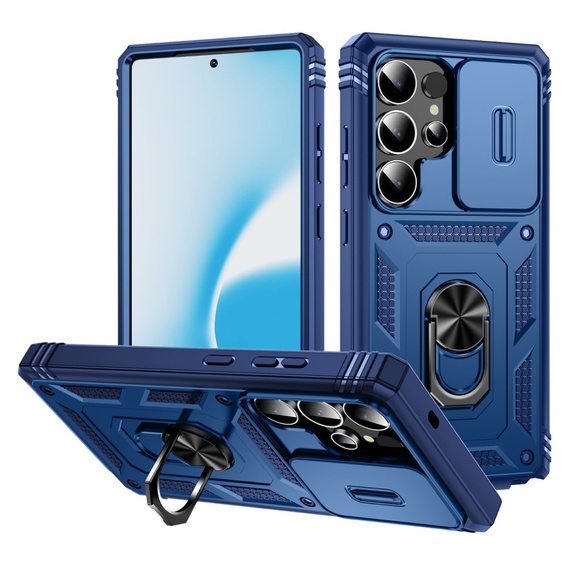 Husă pentru Samsung Galaxy S25 Ultra, KickStand Camera Lens, albastru