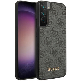 GUESS Huse pentru Samsung Galaxy S23, 4G Metal Gold Logo, gri