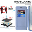 Husă RFID Wallet MagSafe Flip cu protecție pentru cameră pentru Samsung Galaxy S26, albastră