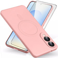 Carcasa pentru Samsung Galaxy S25 Edge, Silicone Lite, roz + sticlă 9H