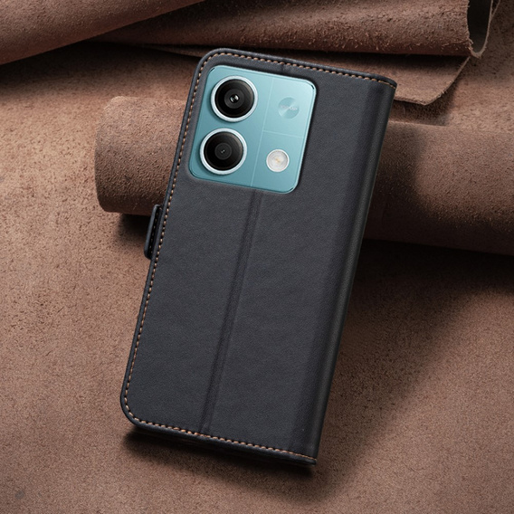 Husa cu clapetă pentru Xiaomi Redmi Note 13 5G, BINFEN Wallet, negru