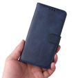 Cu clapetă pentru Samsung Galaxy A34 5G, Leather Wallet, albastru închis