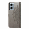 Cu clapetă pentru Samsung Galaxy M55 5G, Mandala, gri