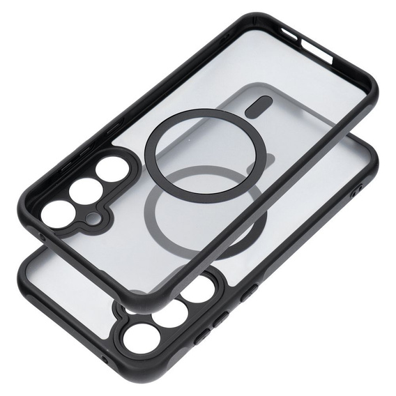 Husă pentru Samsung Galaxy A55, pentru MagSafe, ERBORD Matt Case, negru + sticlă pentru ecran