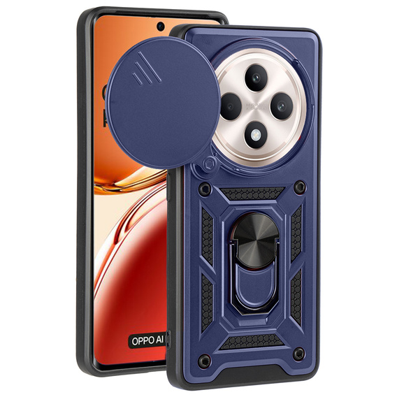 Husă blindată pentru Oppo Reno 12FS / Oppo Reno 12F, CamShield Slide, albastru