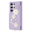 Husa pentru Samsung Galaxy S25 Ultra, Leather Flower Card Slot, violet