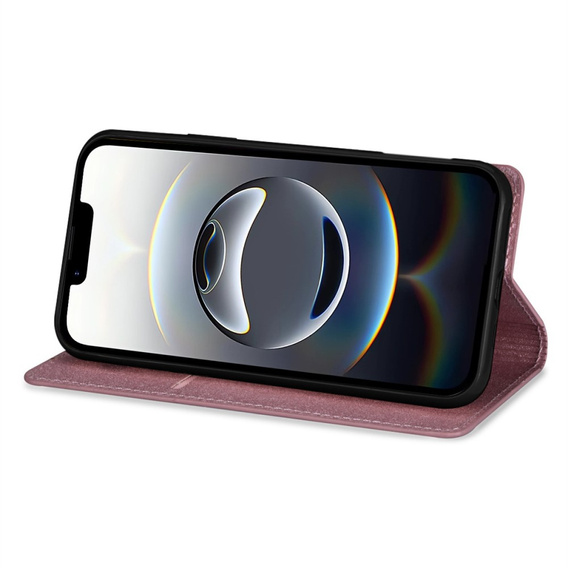 Carcasa flip pentru iPhone 16E, Card Slot Glittery, roz