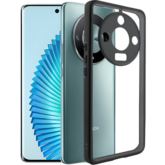 Carcasă pentru Realme 12+ Plus 5G, Fusion Hybrid, cu protecție pentru camera foto, transparent / negru
