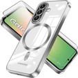 Husă pentru Samsung Galaxy A56 5G, Electro MagSafe, de argint + Sticlă pentru ecran