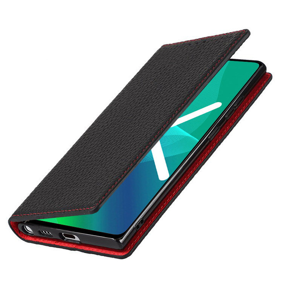 Husă din piele pentru iPhone 12 Pro Max, ERBORD Grain Leather, negru