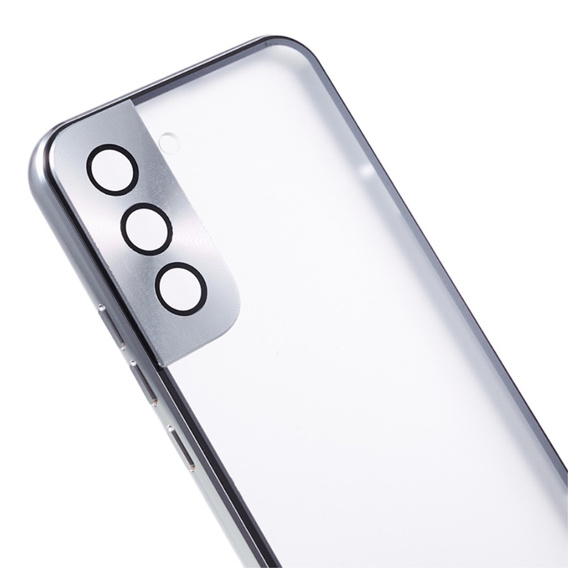 Husa pentru Samsung Galaxy S21, Magnetic Dual Glass, de argint