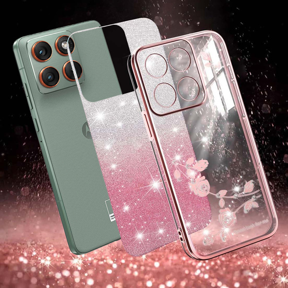 Husă Glitter Flower pentru Motorola Edge 70