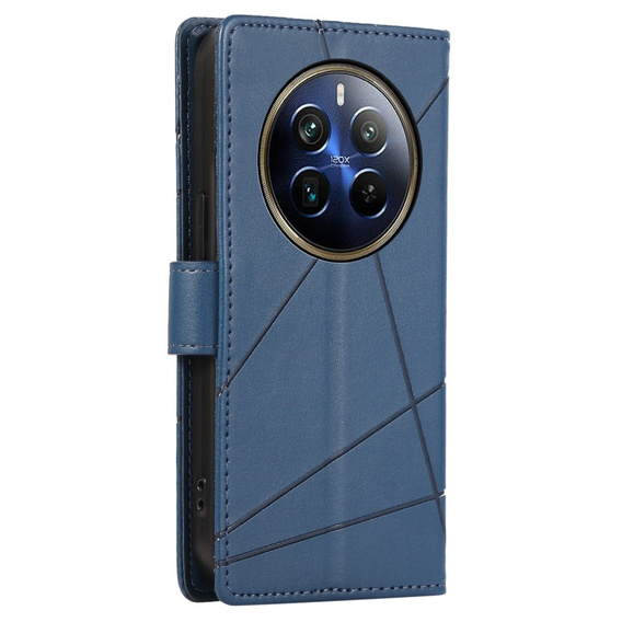 Husă cu clapetă pentru Realme 12 Pro 5G / 12 Pro+ 5G, Leather Line Wallet, albastru