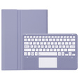Carcasă + tastatură Samsung Galaxy Tab S9+, Leather Pen Slot TouchPad, violet