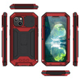 Husă pentru iPhone 13, R-JUST CamShield Slide, armată, roșu / negru