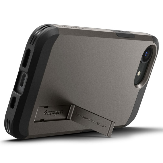 Carcasa Spigen pentru iPhone 16E, Tough Armor Mag MagSafe, gri + 9H Tempered Glass
