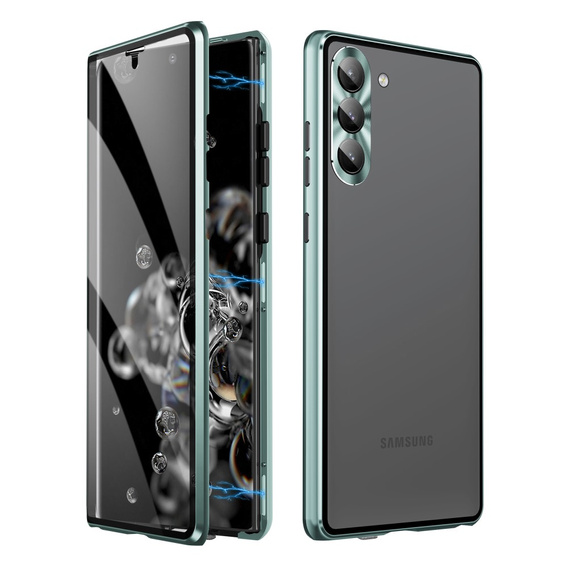 Husa pentru Samsung Galaxy S23, Magnetic Dual Glass, verde