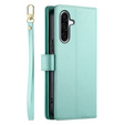 Cu clapetă pentru Samsung Galaxy A56 5G, Wallet Zipper Pocket, verde