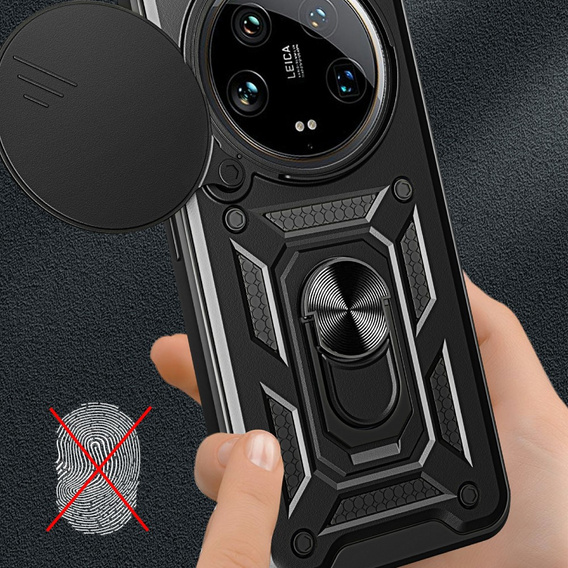 Husă blindată pentru Xiaomi 14 Ultra, CamShield Slide, negru