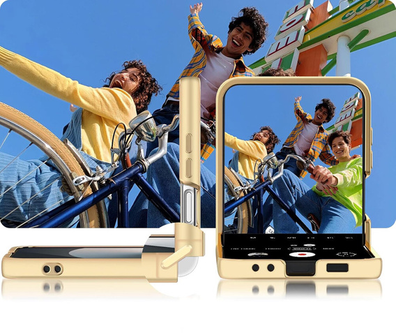 Huse pentru Samsung Galaxy Z Flip7 FE / Z Flip6, Electro Ring, alb