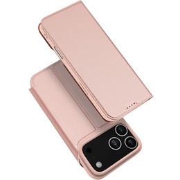 Husă Dux Ducis pentru iPhone 17 Pro Max, Skin Pro, cu clapetă, cu slot pentru carduri, roz